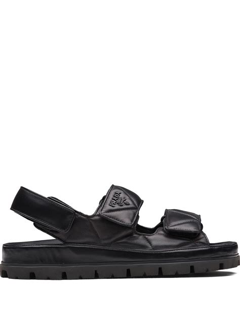 prada logo-strap chunky sandals|Prada platform sandals outfit.